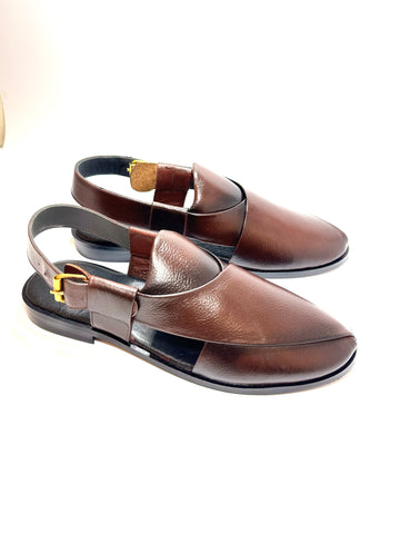 Men’s Premium Brown Peshawari Sandals – Classic Leather Chappal