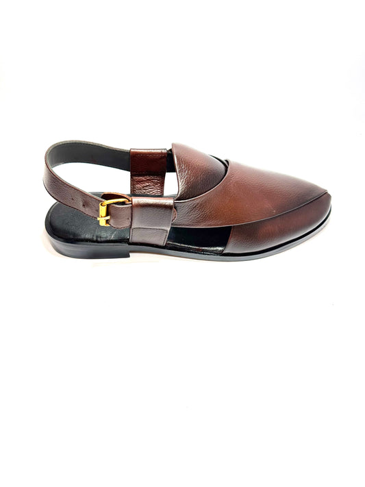 Men’s Premium Brown Peshawari Sandals – Classic Leather Chappal