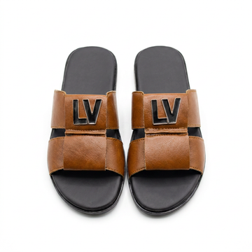 Men’s Casual Brown Slide Sandals – Premium Comfort Slippers