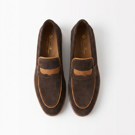 Men’s Dark Brown Suede Loafers – Premium Classic Slip-On Shoes