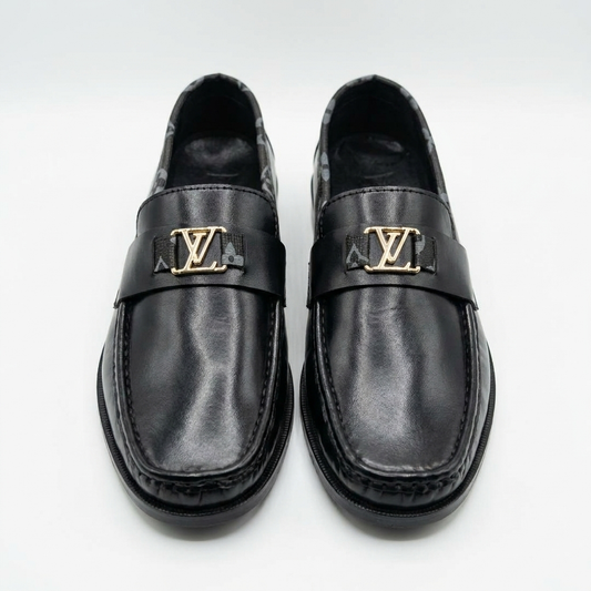 Glossy Black Plain Loafers – Plain Luxury Dress Shoes