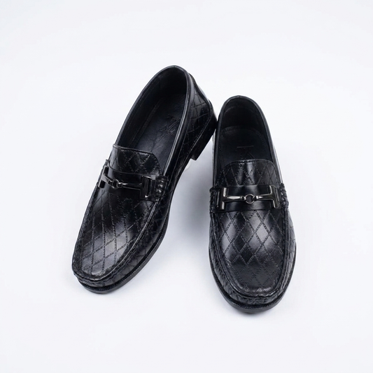 Black Loafers – Textured Luxury Dress Shoes