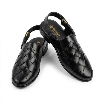 Leather Peshawari Chappal – Hand-Braided Premium Leather